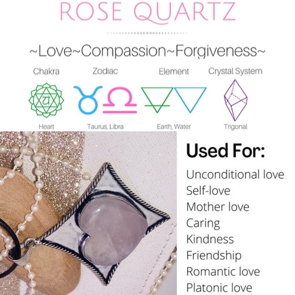 Rose Quartz Gemstone Handmade Heart Halo Pendant - Picture 2 of 5